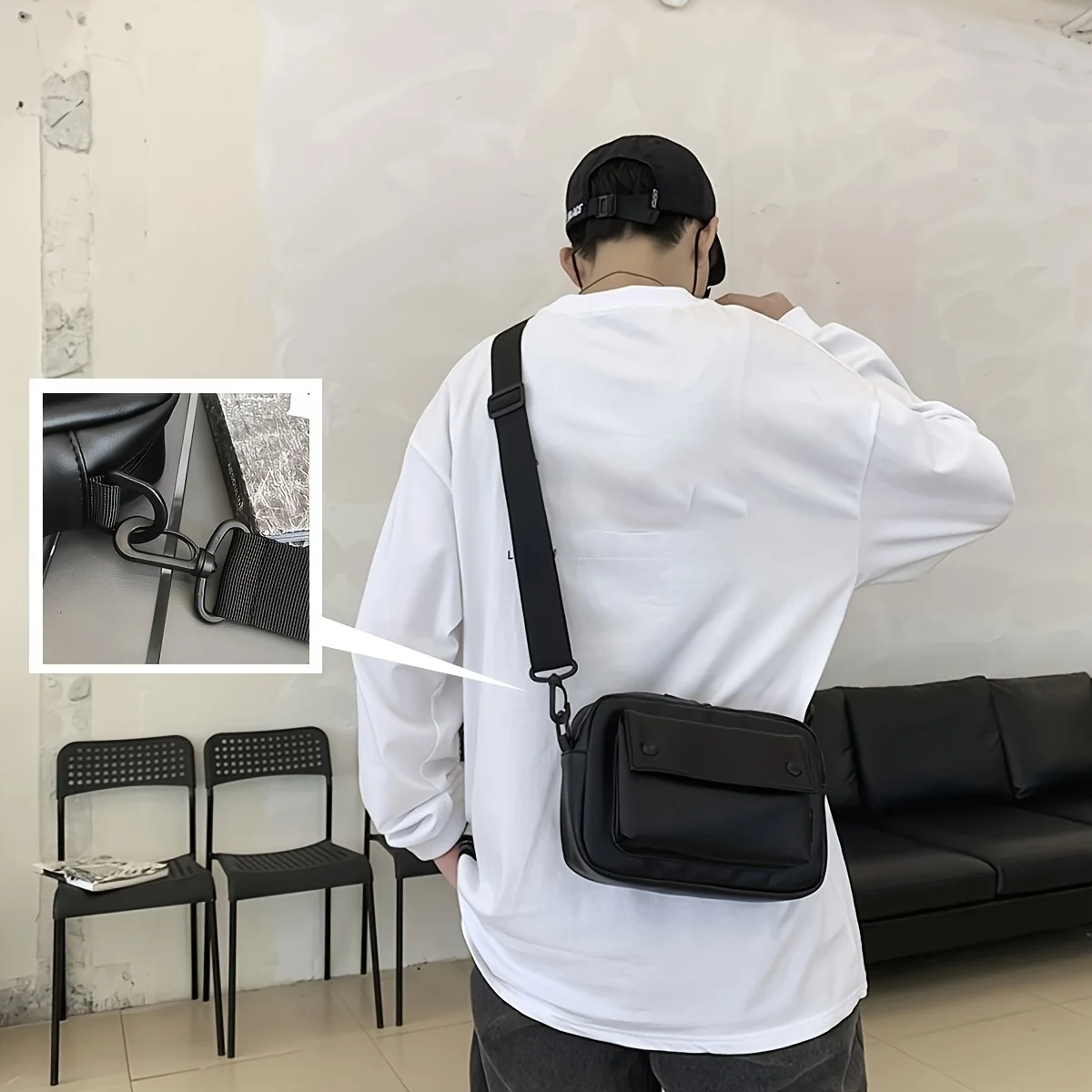 Working Style Bag Small Shoulder Bag Couple Casual Pu Material Messenger Bag New Trendy Brand Shoulder Bag One Pack