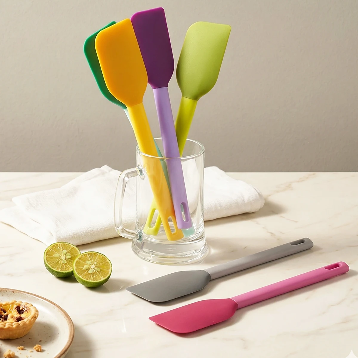 2piece Baking Silicone Scraper Household Split Cream Butter Scraper Cake Spatula Kitchen Bakeware Pastry Tools