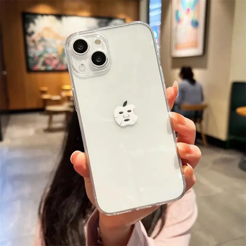 Funny Facial Mask Clear Phone Case For iPhone 17 16 15 14 13 12 11 Pro Max Mini SE 7 8 Plus SE4 17E Air Transparent Covers Funda