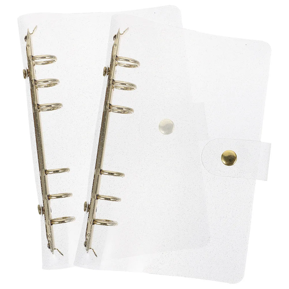 

2Pcs Adjustable Document Organizer Folder Clear PVC Binder Cover for Files Test Papers Planner Notebook Office File Storage Use