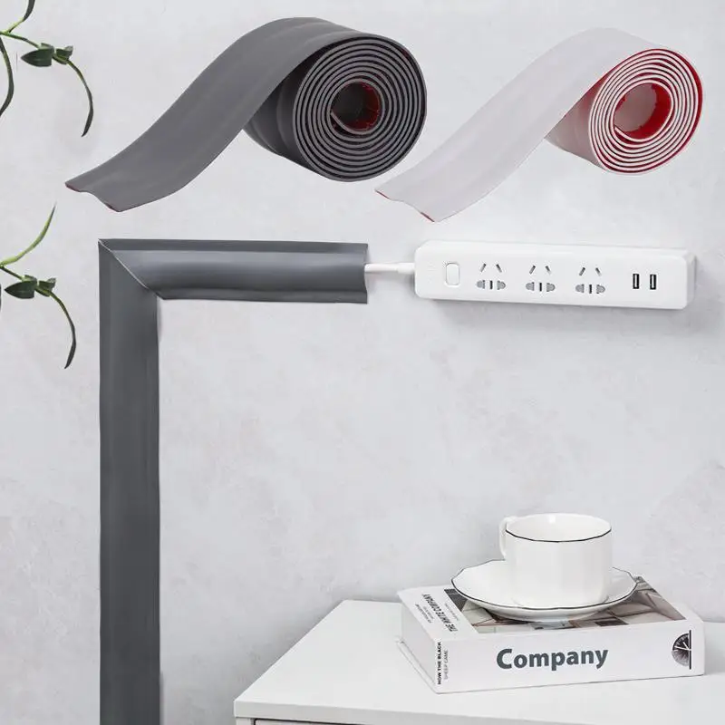 

1M Surface Mounted Self-Adhesive Flexible Cable Duct Invisible Organizer for Wall Desktop Floor - Decorative Cable Cover New