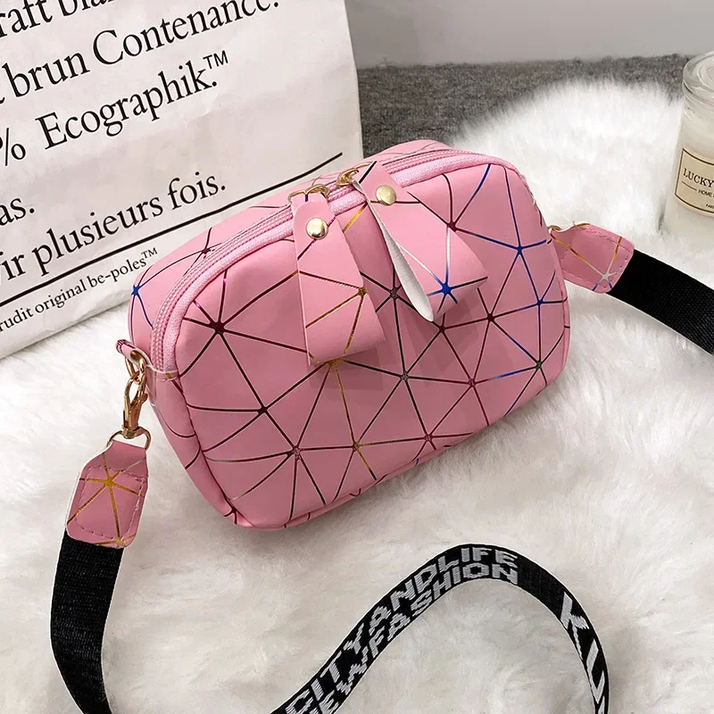 Moda fajna geometria kolorowe torby na ramię dla kobiet mała torebka Crossbody torebka ze skóry PU damska torebka dziewczęca Bolsa Feminina