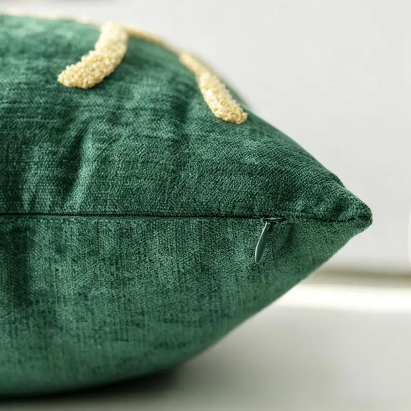 Weihnachtsbaum Bestickter Kissenbezug Cojines Grüner Plüsch Festliche Dekoration Sofa Kissenbezug Deko Heim – Detail 12
