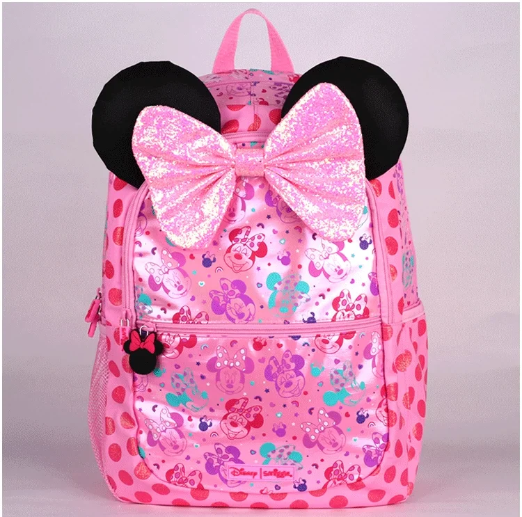 Disney Schoolbag Medium Cartoon Hat Bag Pink Shape Backpack Primary And Secondary School Students Shoulder Bag Straw Kettle.