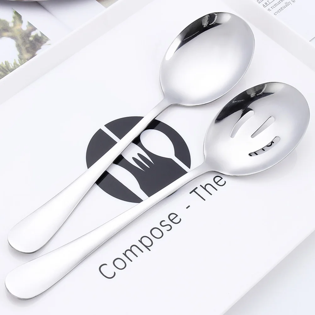 

6pcs Food Public Spoon Perforated Universal Soup Spoon Ergonomic H Easy to Clean Safe