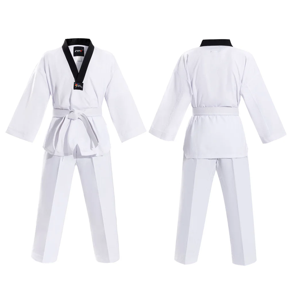 Taekwondo Uniform Dobok Adult Children's Competition Long-Sleeved Shirt & Pants Set Gymnasium TKD Training Suit