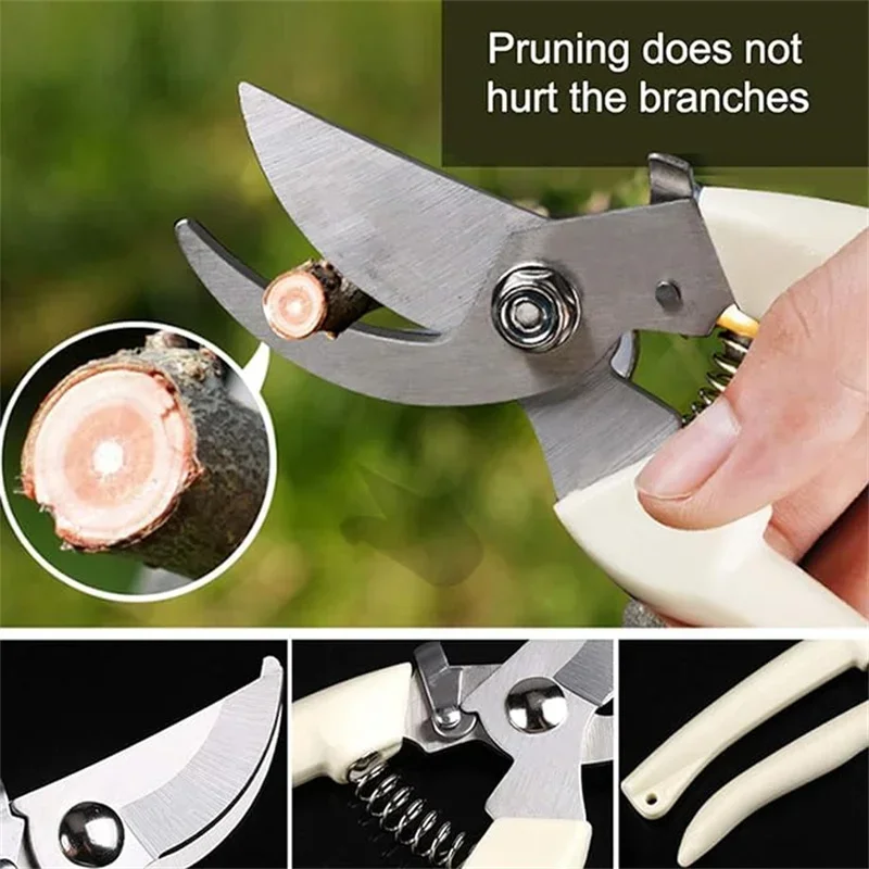 1Pcs Stainless Steel Garden Shears Trim Flower Tree Branches Scissors Outdoor Garden Graft Tools Garden Fruit Trees Sharp Pruner