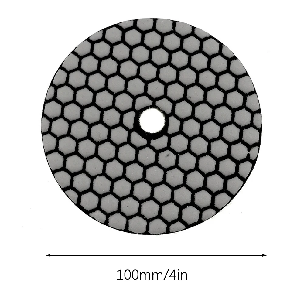 

7pcs 4 Inch 100mm Polishing Pads Dry Use Resin Sanding Discs for Granite Marble Quartzite Stone Tile Refinishing