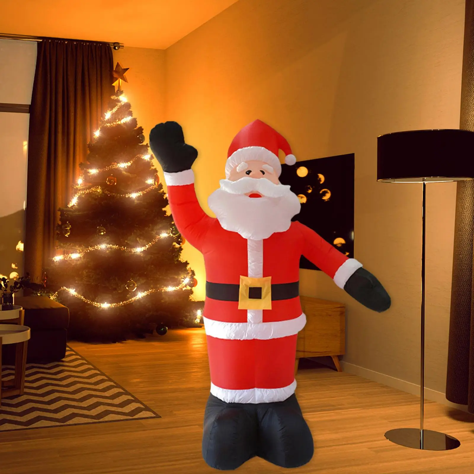 

Giant Inflatable Santa Claus Light up Christmas with LED Light Animated for Winter New Year Home Holiday Decor