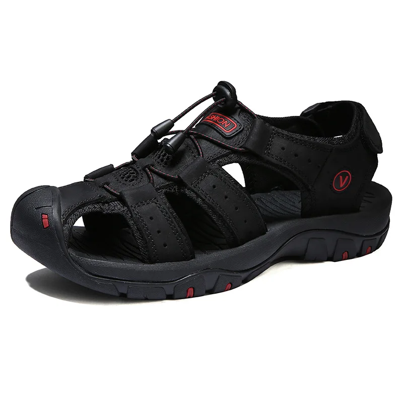 Genuine Leather Classic Men Sandals Summer shoes Men Slippers Comfortable beach Sandals Big Size Outdoor Men Roman Sandals