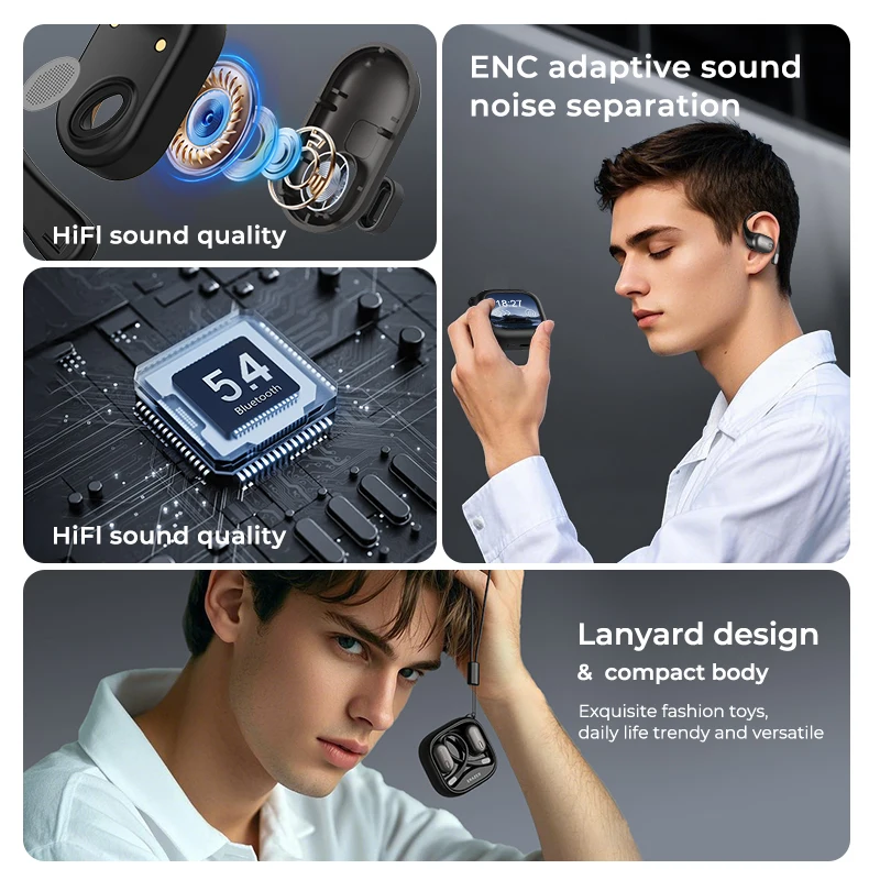 ERAZER XF38 OWS Open‑Ear Ear Hook Wireless Bluetooth Air Conduction ENC Call Noise Cancelling HiFi Bass Stereo IPX5