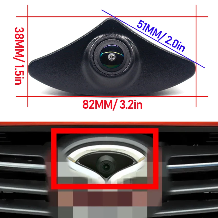 أ اتش دي 1280*720 بي 170 °   عين السمكة الجبهة شعار عرض الكاميرا ل Mazda6 Atenza GJ GL 2012 2013 2014 2015 2016 2017 مركبة سيارة كاميرا