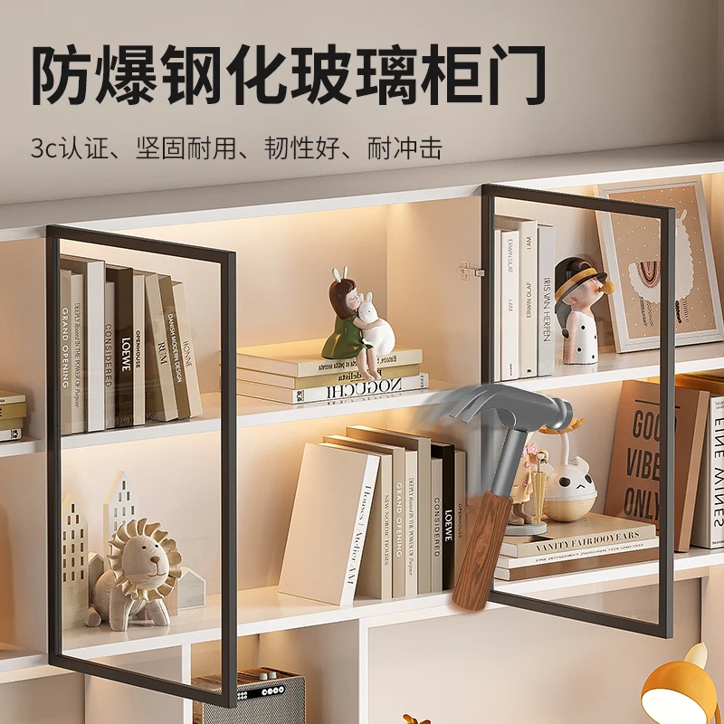 Solid wood double desk bookshelf integrated computer desk bedroom table desk student home writing table study table