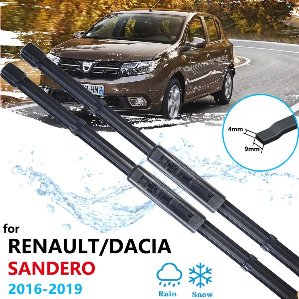 Car Wiper Blade for Dacia Renault Sandero MK 2 2016 2017 2018 2019 Front Window Windscreen Windshield Washer Brusdes Accessories