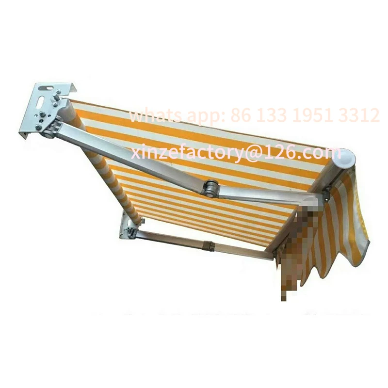 

Customizable outdoor telescopic canopy Aluminum alloy shop canopy Hand crank electric awning