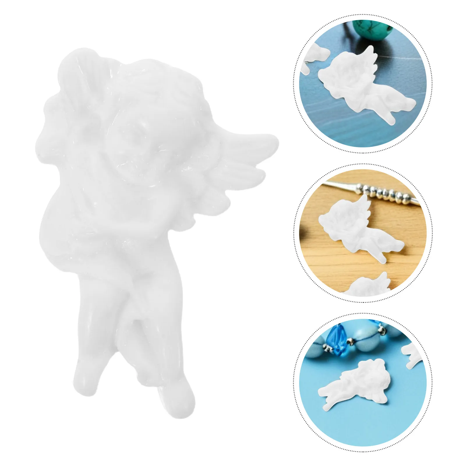 

100Pcs Resin Angel Flatback Charms Miniature Guardian Angel Ornaments for Jewelry Making DIY Crafts Christmas Embellishments