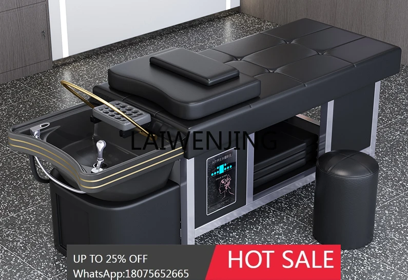 LYY Hair wash bed, barbershop special ceramic basin with constant temperature water circulation massage table