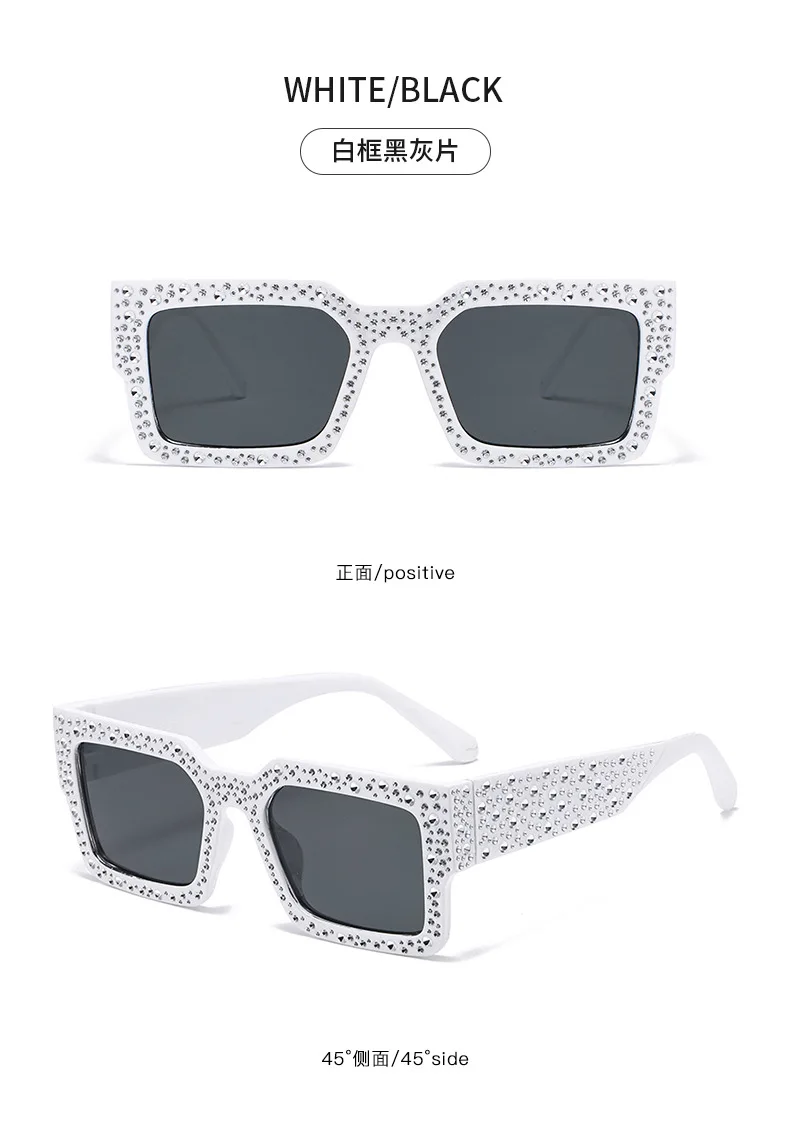 Retro Großen Rahmen Frauen Quadratische Sonnenbrille Schwarz Rechteck Coole Männer Sonnenbrille Einteilige Designer Sonnenbrille für Weiblich Männlich – Detail 13
