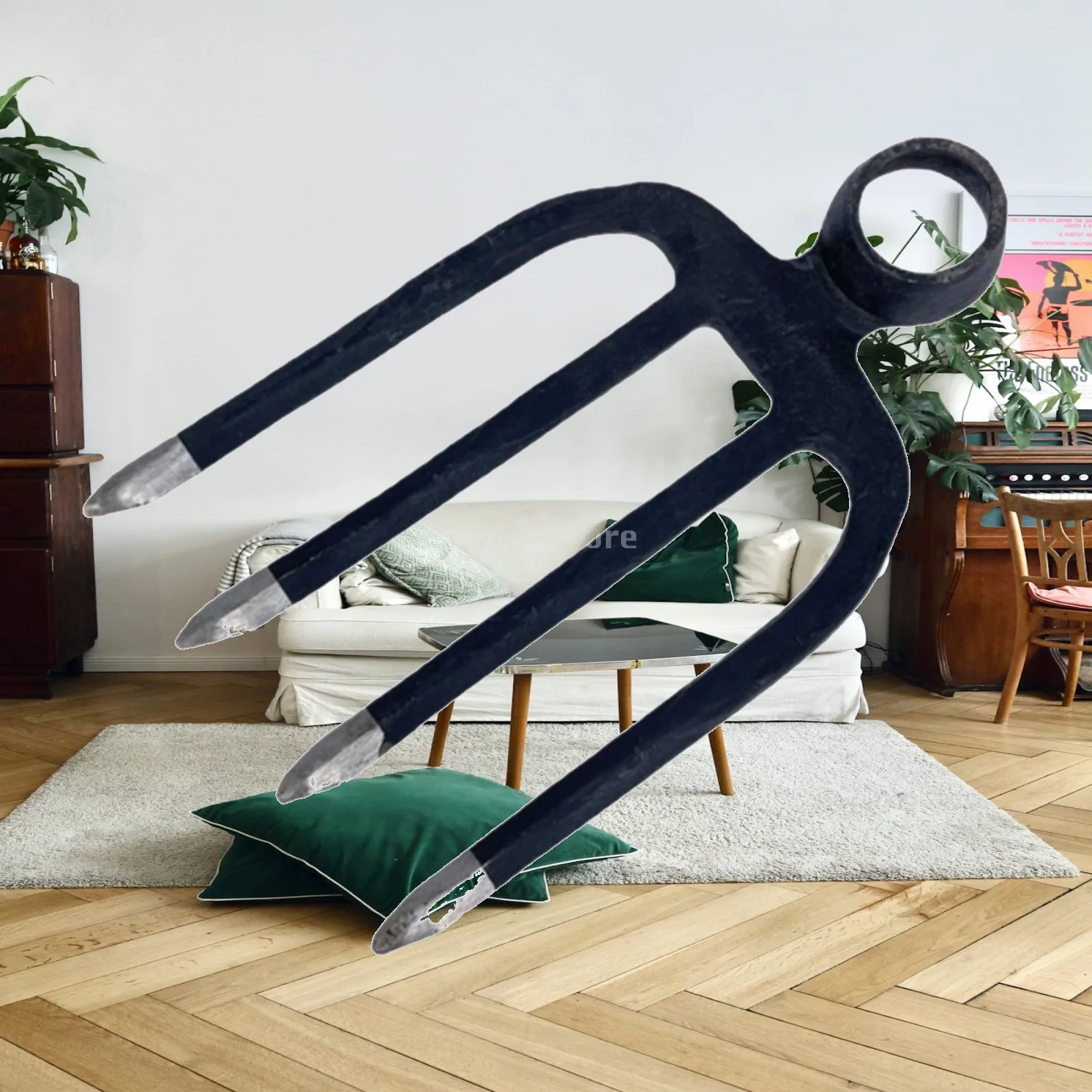 Garden Hoe Fork Head Gardening Tool Heavy Duty Eye Versatile Weed Rake Hand Tool for Planting Cultivating Tilling Lawn Yard