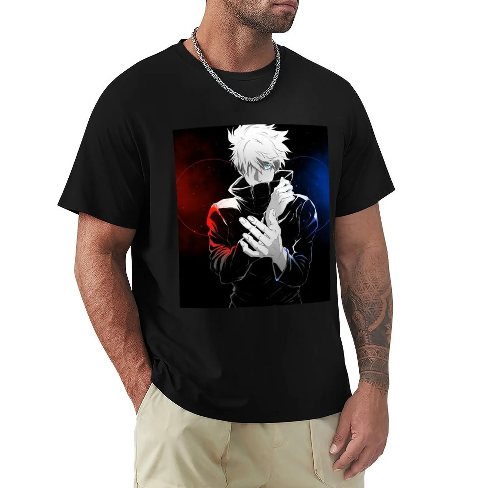 Gojo saturo jjk T-Shirt quick drying rapper graphic tees men t shirts high quality