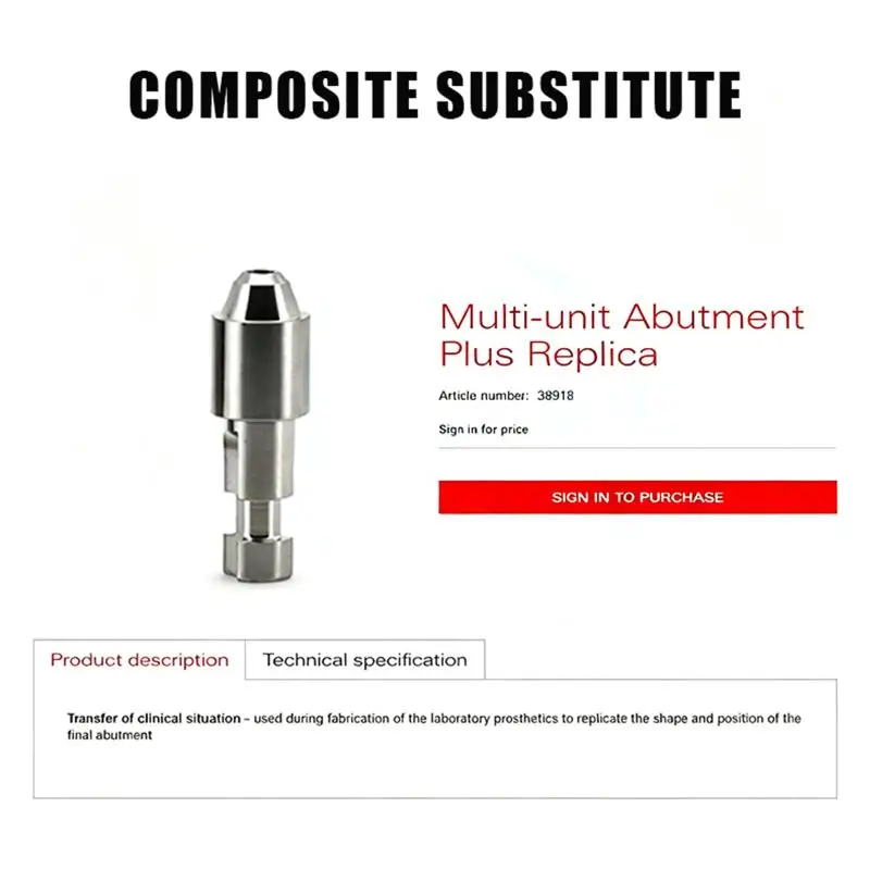 Stainless Steel Dental Multi Unit Abutment 48mm High Precision Medical Grade Dental Implant Component for Surgical Use