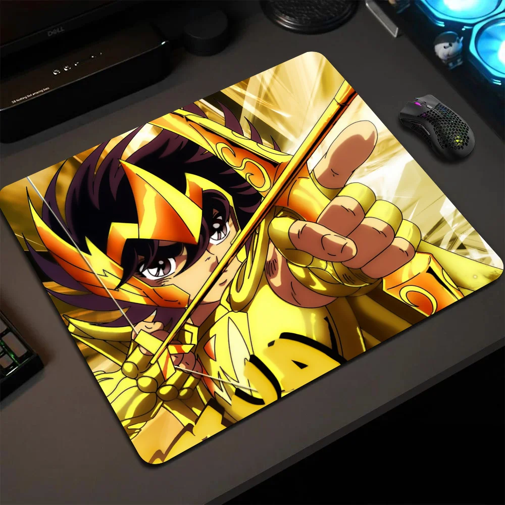 Anime Saint Seiya Mousepad Small LockEdge Mouse Pad For Gamers Computer Desk Pad Rectangular Anti-slip Rubber