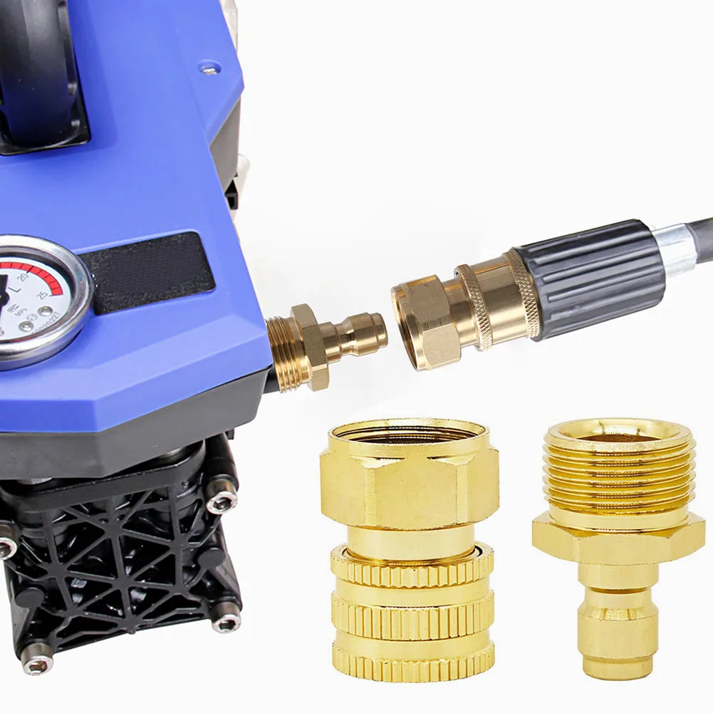 

High Pressure Washer Spout Quick Connector 22*1.5 Washer Accessories With Rubber Washers Aluminum Power Tool Accessories