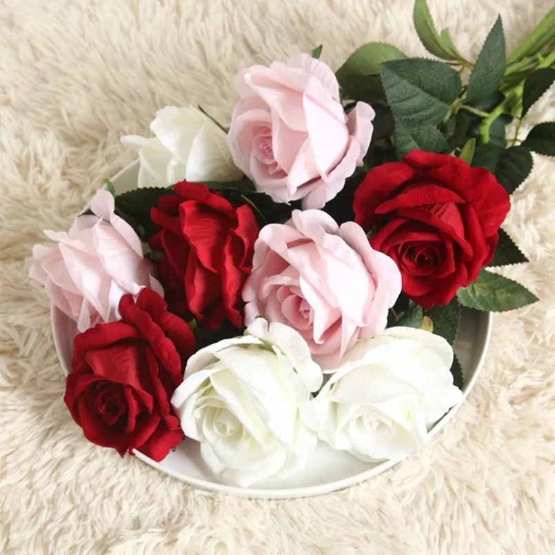 5Pcs Artificial Flowers Bouquet Beautiful Silk Roses Wedding Home Table Decor Arrange Fake Plants Valentine's Day Present