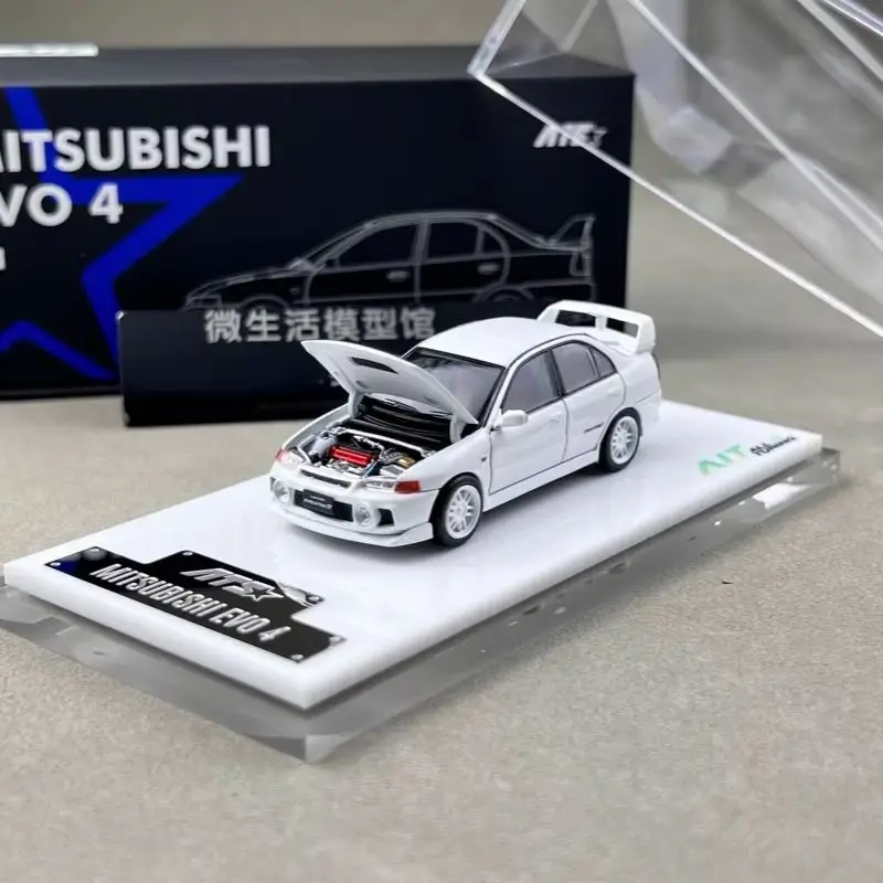 جديد في المخزون Ats 1:64 ميتسوبيشي إيفو Gen.4 سيارة مصنوعة من خليط معدني مصغرة دييكاست محدودة ميتسوبيشي الحلي ألعاب مخصصة للأطفال عيد الميلاد