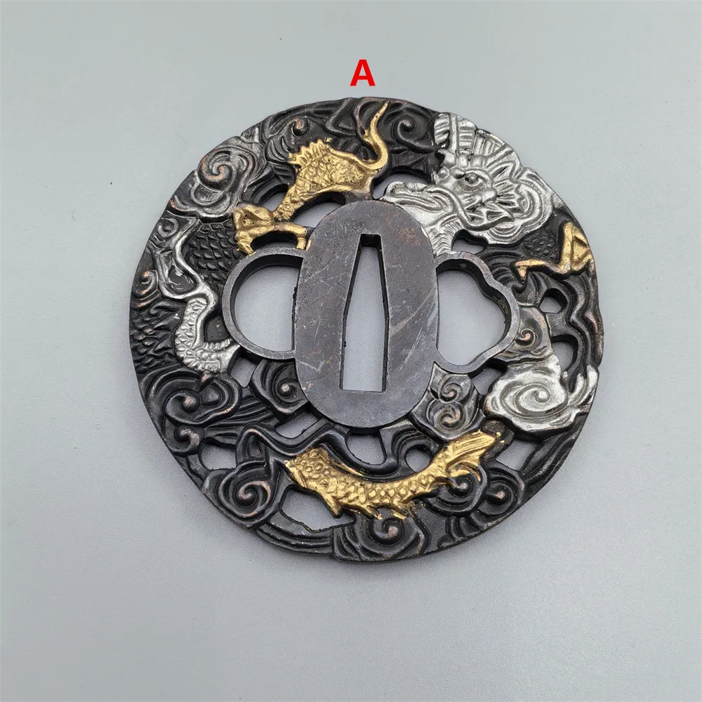 Different Alloy Tsuba Hand Guard For Japanese Samurai Katana DIY Sword Maintenance Fittings