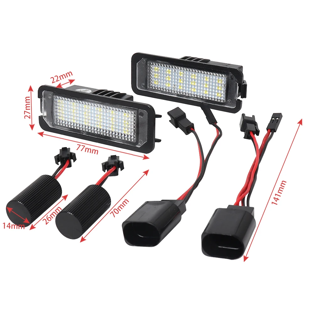 NEW Error Free LED Car License Plate Light Bulbs Accessories For VW Arteon 3G8 3H7 Sedan 1J Lupo 3L Polo 6N2 9N 6R Golf 4 5 6 7 - view 2