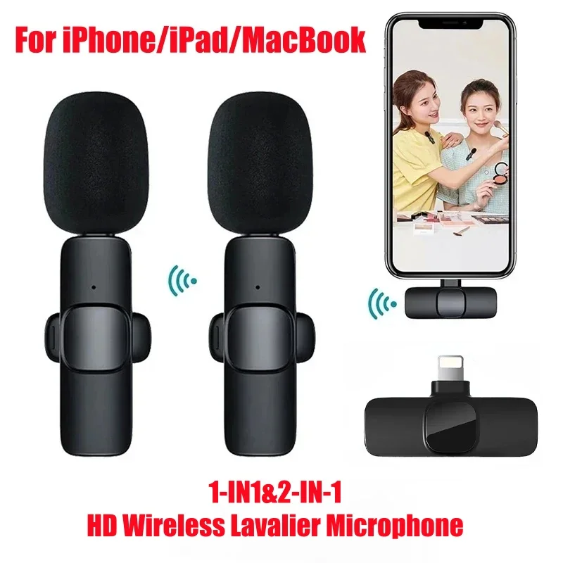 

K9 Беспроводной петличный микрофон с шумоподавлением, мини-микрофон для записи аудио и видео для iPhone, Android, Xiaomi, прямая трансляция, игровой микрофон