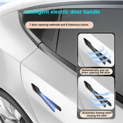 Wireless Auto Door Handles Eletric Multi-LED Handbar For Tesla Model 3 Y Highland OTA Waterproof IPX6 Upgrade Suction Door Lock
