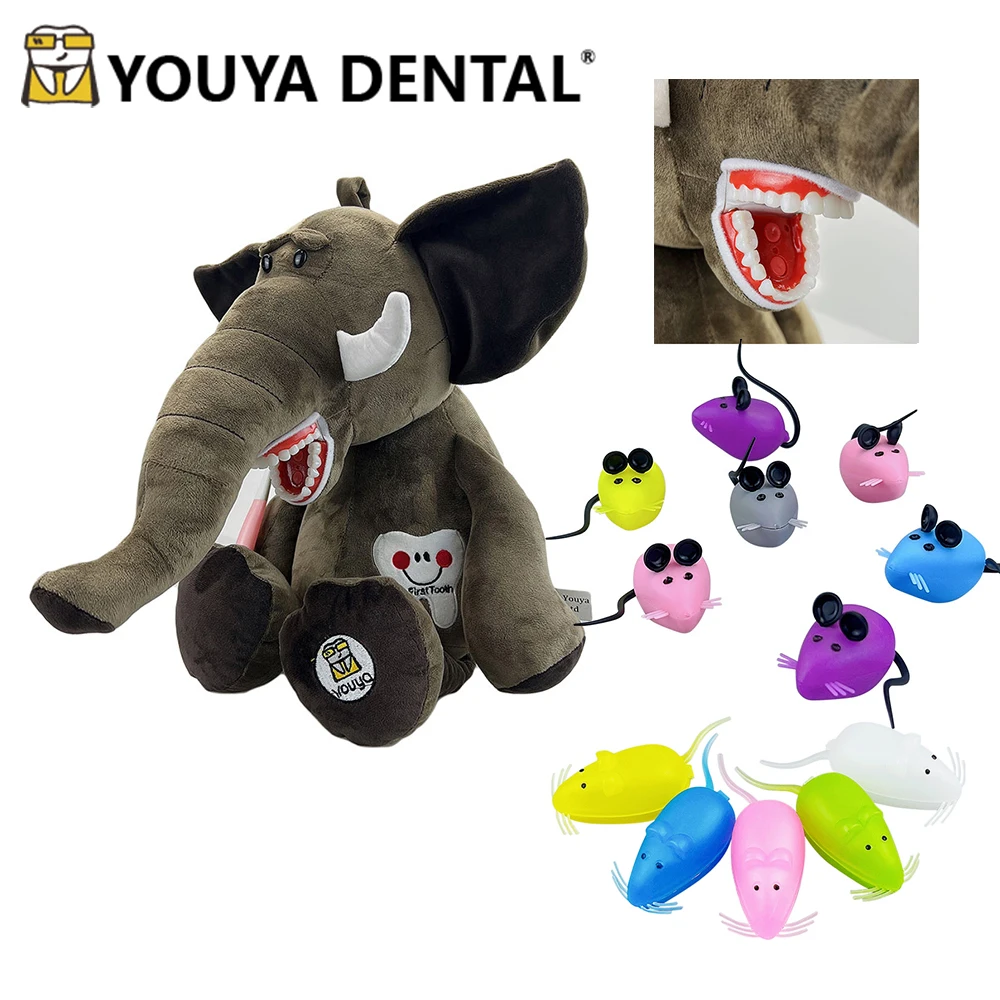 Dental Teaching Brushing Plush Toys Doll Brushing Model Milk Teeth Case for Kids Learning Brushing Educational Teaching Studying