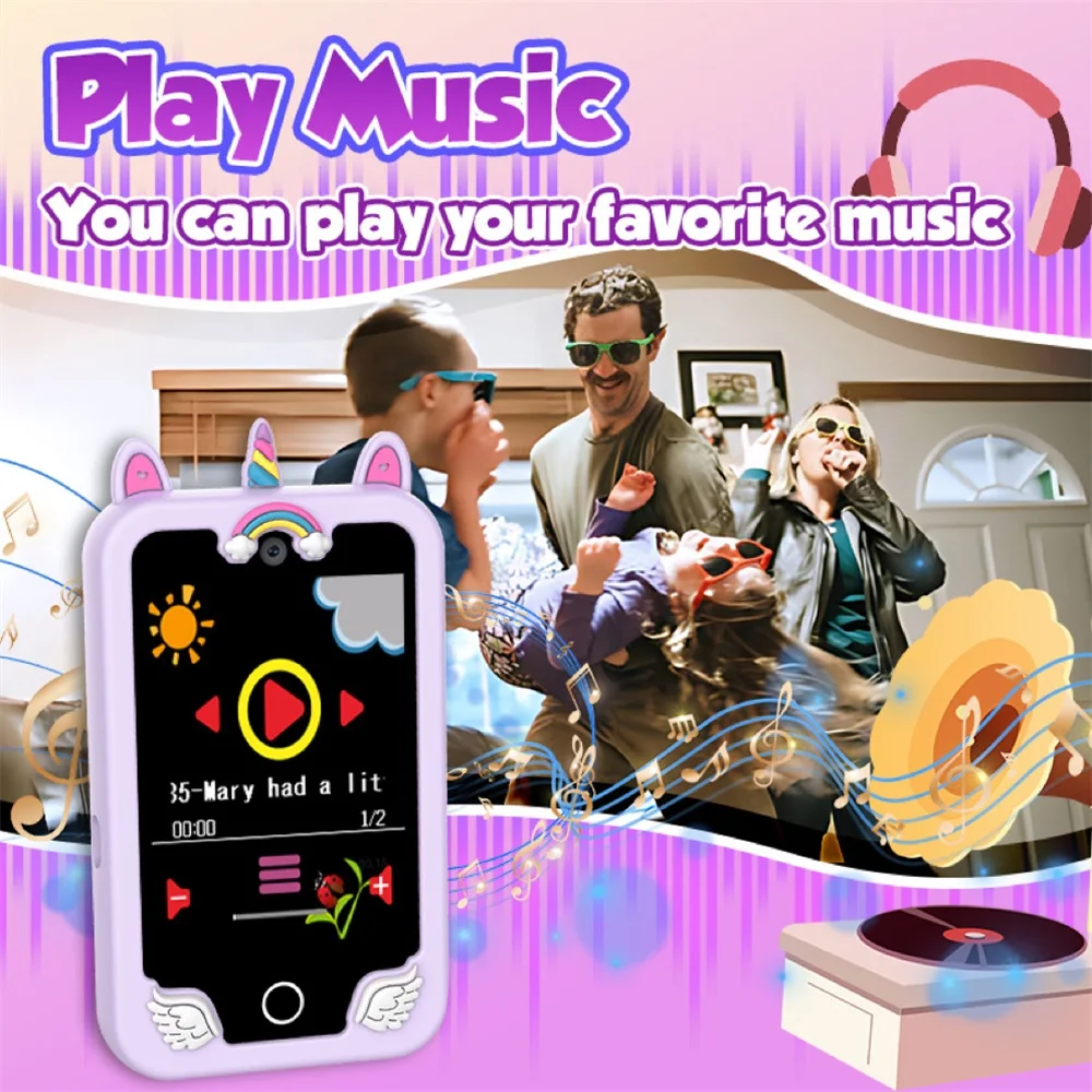 الأطفال هاتف ذكي مشغل موسيقى MP3 2.8 بوصة تعمل باللمس كاميرا رقمية تعلم سماعة صغيرة هدية عيد ميلاد ألعاب صبي فتاة #5
