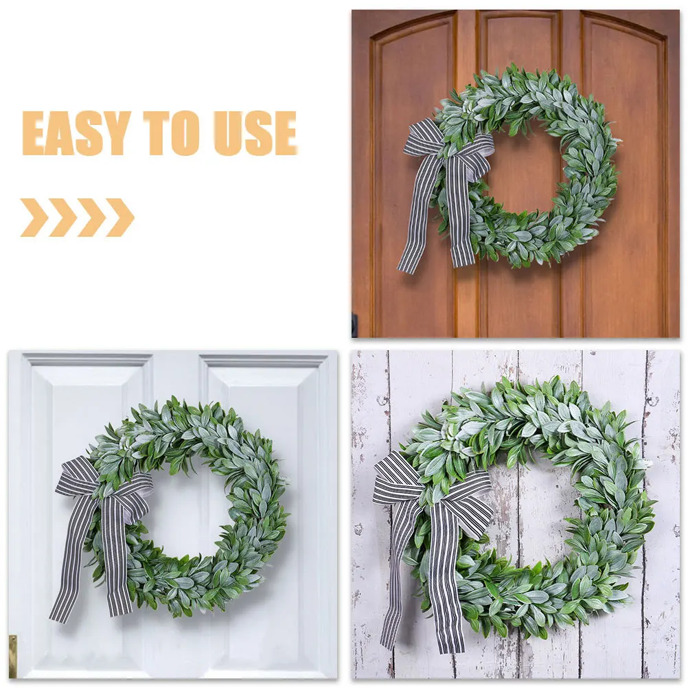 

Rabbit Ear Grass Leaf Wreath Artificial Greenery Wall Decor For Front Door Indoor Outdoor Spring Summer Farmhouse Wedding