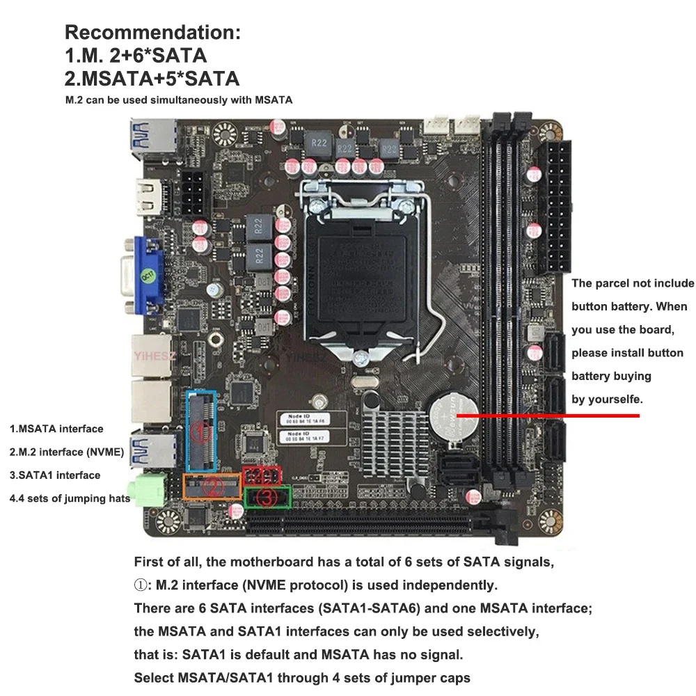 B365 Mini-ITX Motherboard LGA 1151 6 bay NAS Board Dual Gigabit 211AT M.2 Nvme MSATA 6 SATA Support Raid i3/i5/i7 6/7/8/9th PCIE