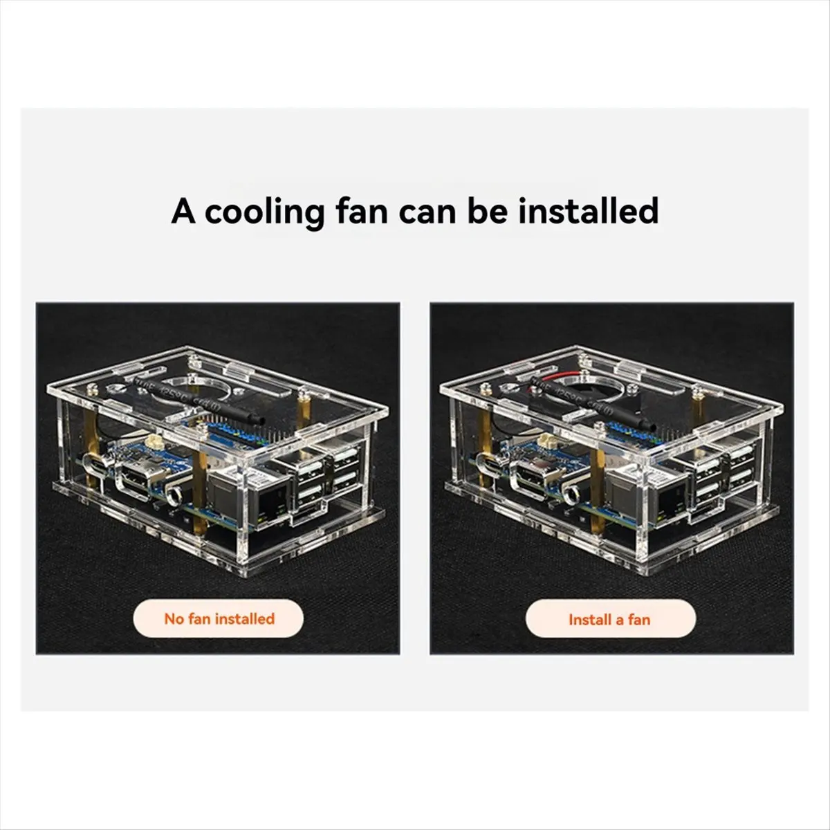 Special Offer-For 4A Acrylic Shell Transparent Protective Box with Cooling Fan