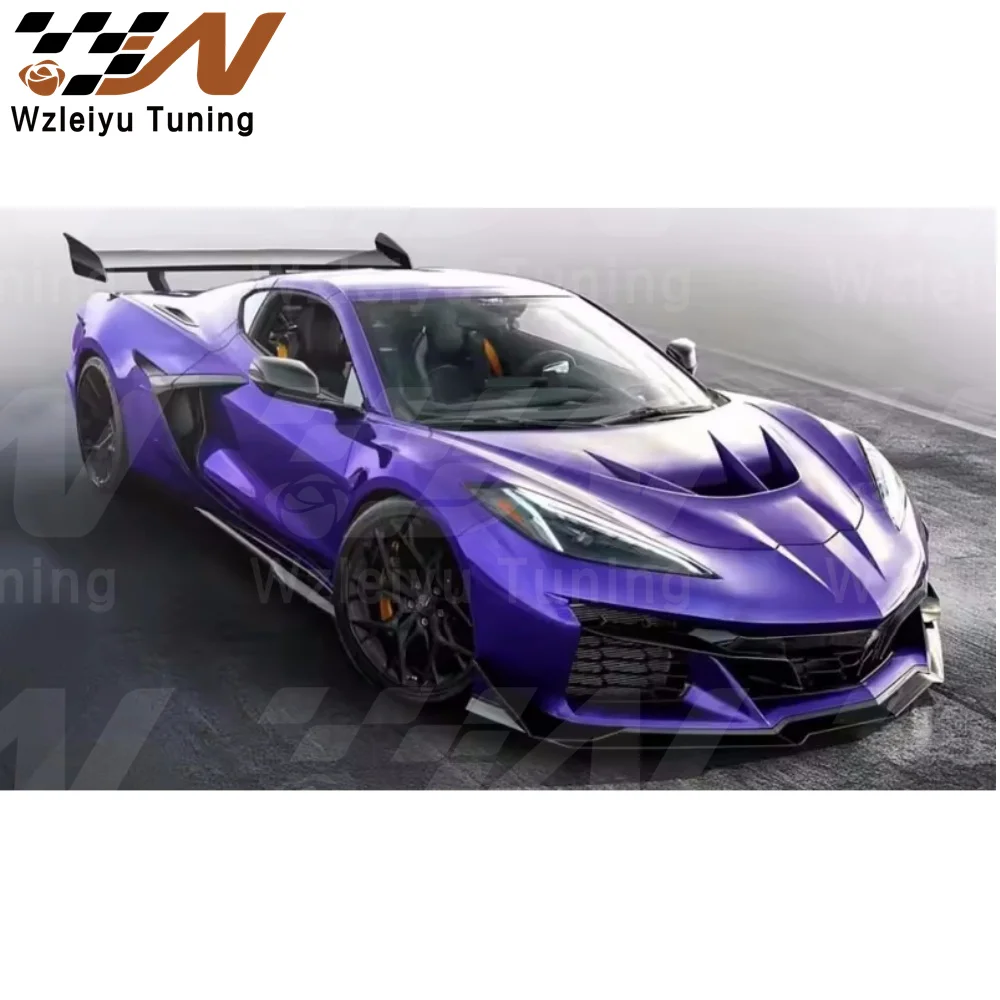 Z Style Real Carbon Fiber Front Hood Bonnet Double Sided Fit For Chevrolet Corvette C8 Z06 High Quality Fitment