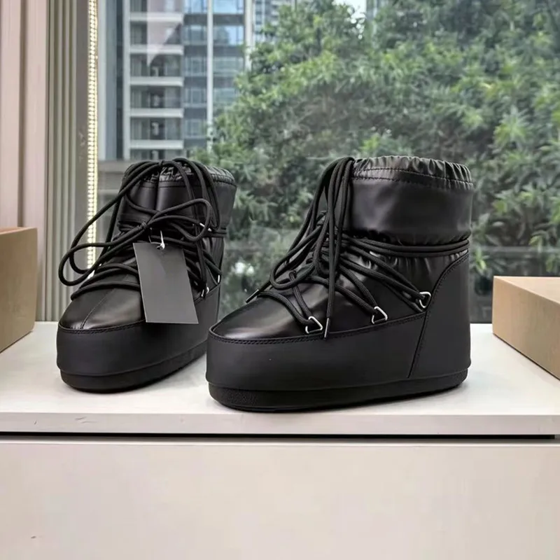 Designer Brand Original Retro Thick soled Letter Hairy Boots Snow Boots Women's Wool And Velvet Warm Cotton Shoes Short Boots