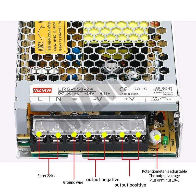 150W Switching Power Supply 110V/220V AC to DC 5V 12V 15V 18V 24V 36V 48V Single Output SMPS LRS-150-12 LRS-150-24 LRS-150-48