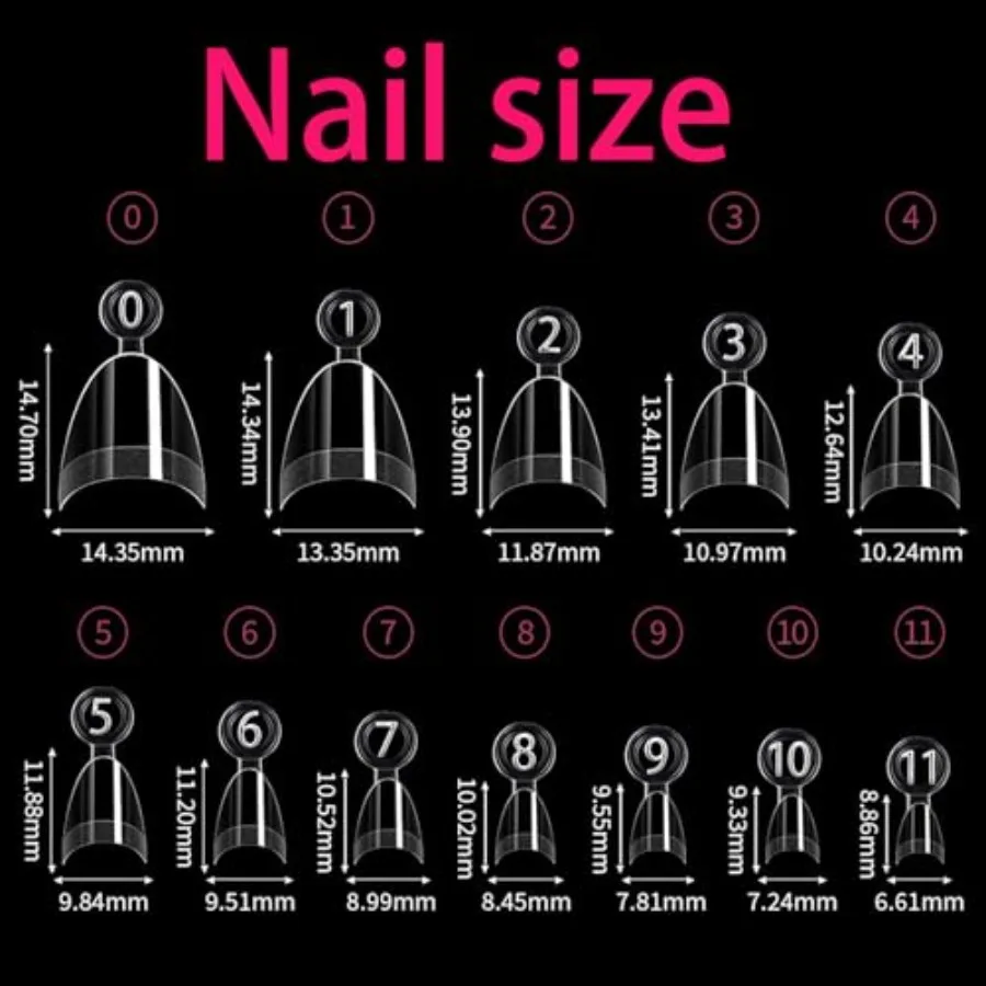 480 Pcs Extra Short Half Cover Almond Nail Tips Extra Small Square Nail Tips Set XS Soft Gel Acrylic Fake Nail Clear Preshape F