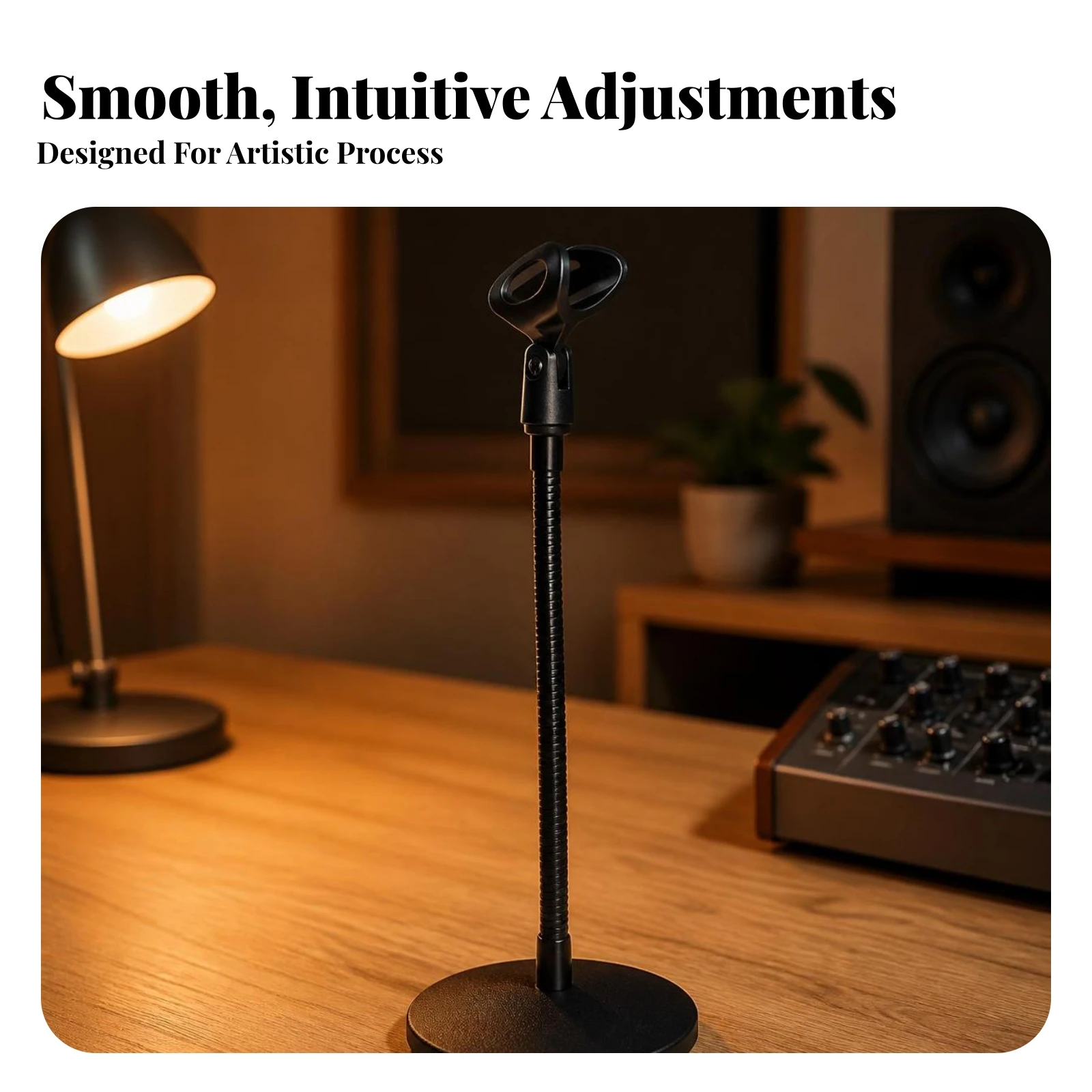 Desktop Gooseneck Audio Pick-up Stand Sturdy Desktop Audio Pick-up Stand Flexible Stable for Podcasters, Recording