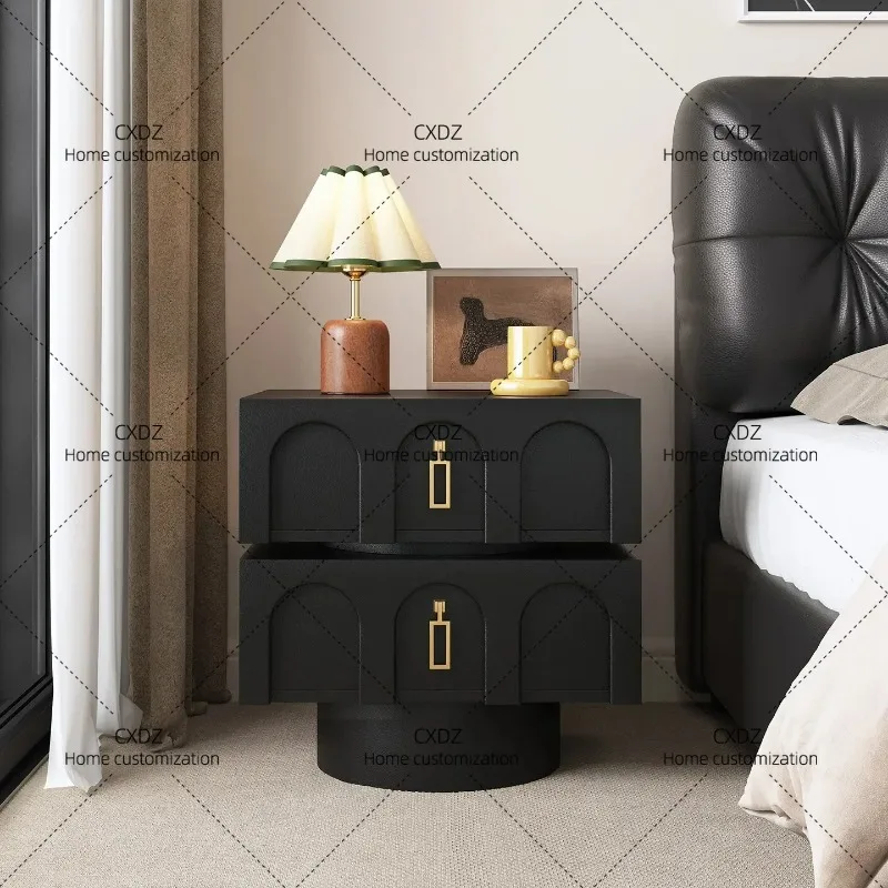 XX Drawers Bedside Table Storage Luxury Mid Century Modern Bedroom Bedside Table Simple Vanity Home Furniture