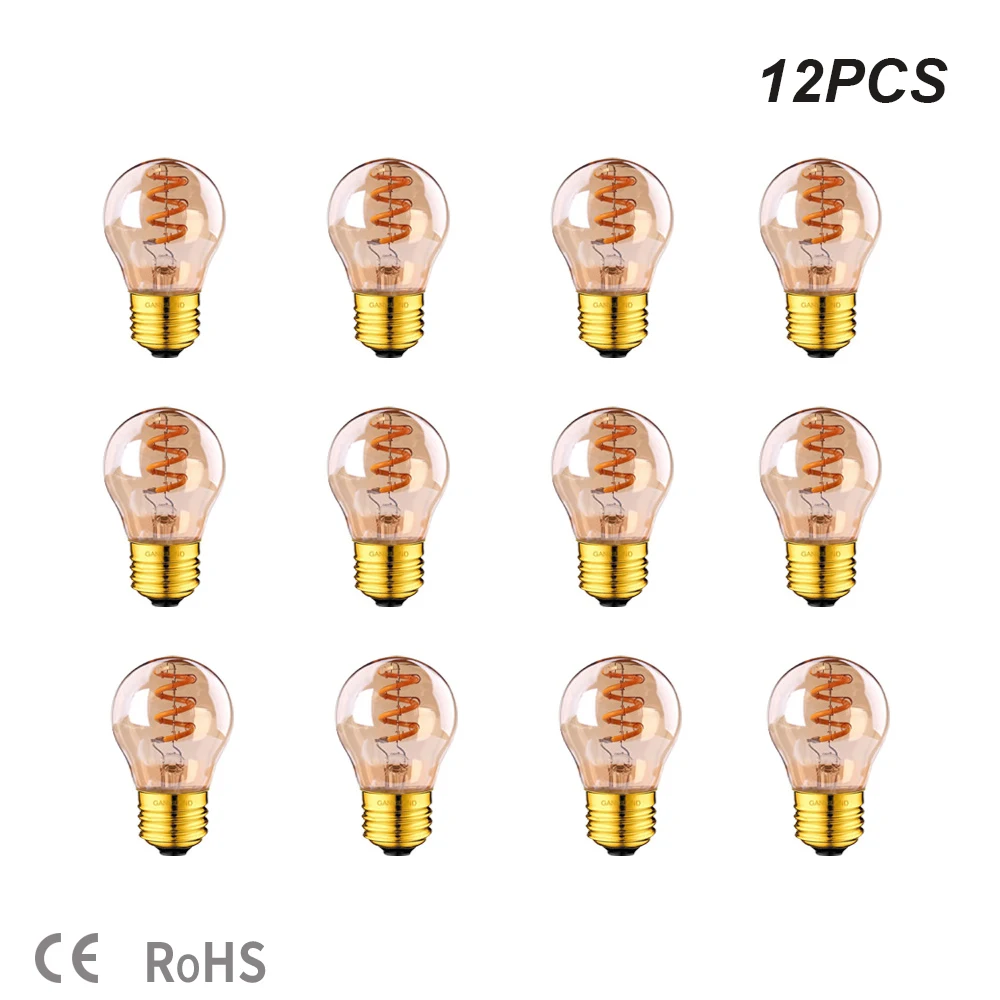 

Led Spiral Filament Bulb G45 E27 Edison Amber Flexible Lamp 3W Warm White 2200K 220V Decorative Pendant Lamp for Home