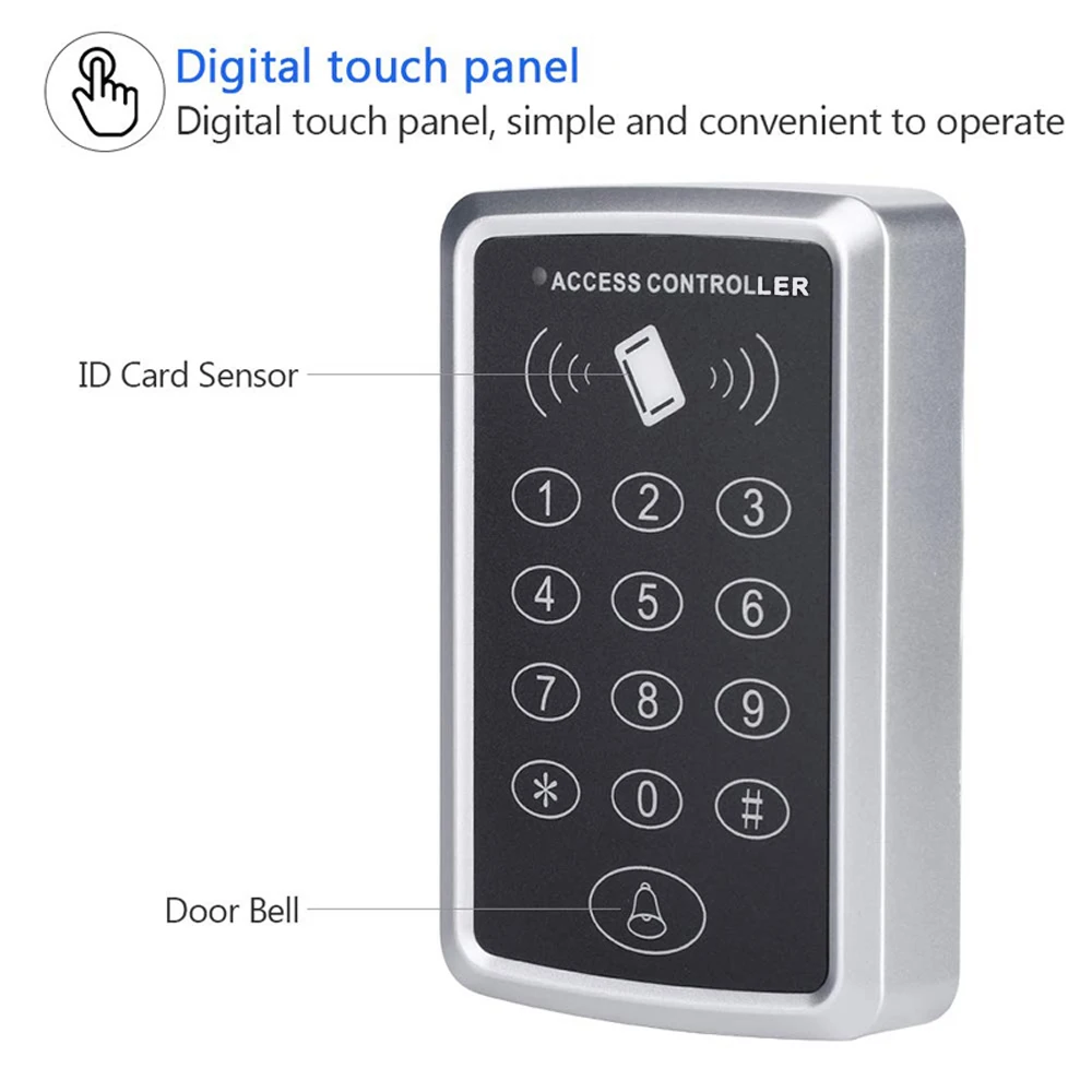 Access Control Keyboard 125KHz EM RFID Card Access Keypad Electric Door Lock Opener Door Intercom Access Control System