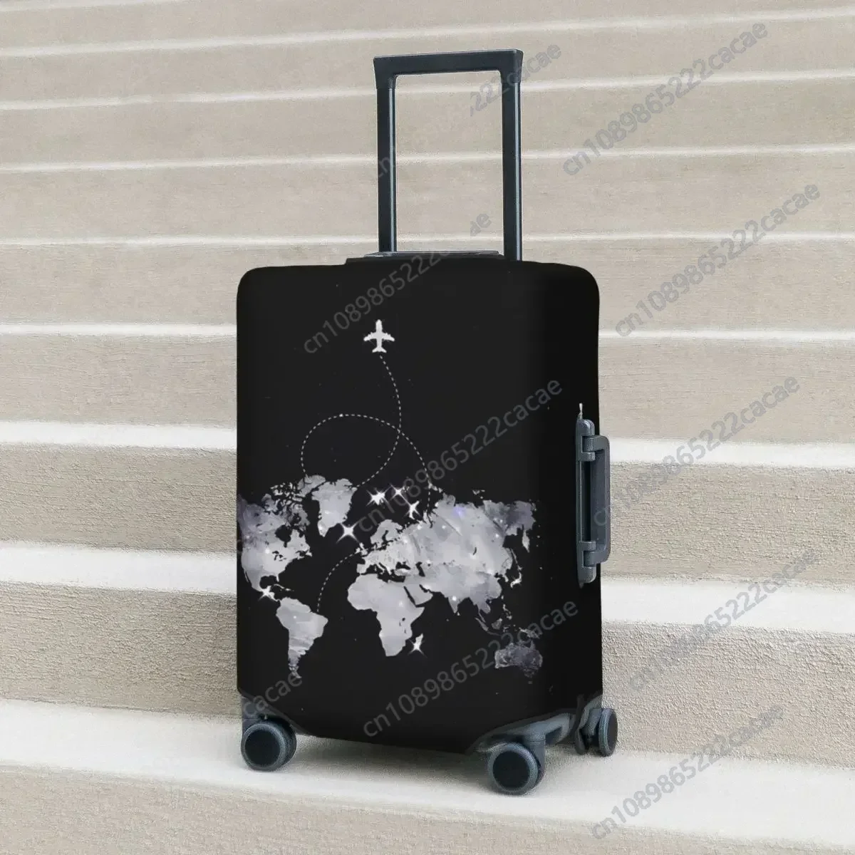 

Flight Suitcase Cover Travel Map Cartoon Business Protection Holiday Elastic Luggage Supplies