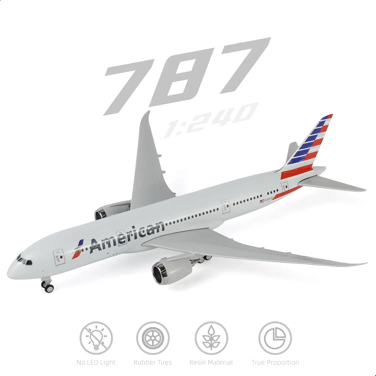 

30cm B787 American Air Airplane Model Resin Replica Miniature Plane Model child toy plane boys gift adults fun