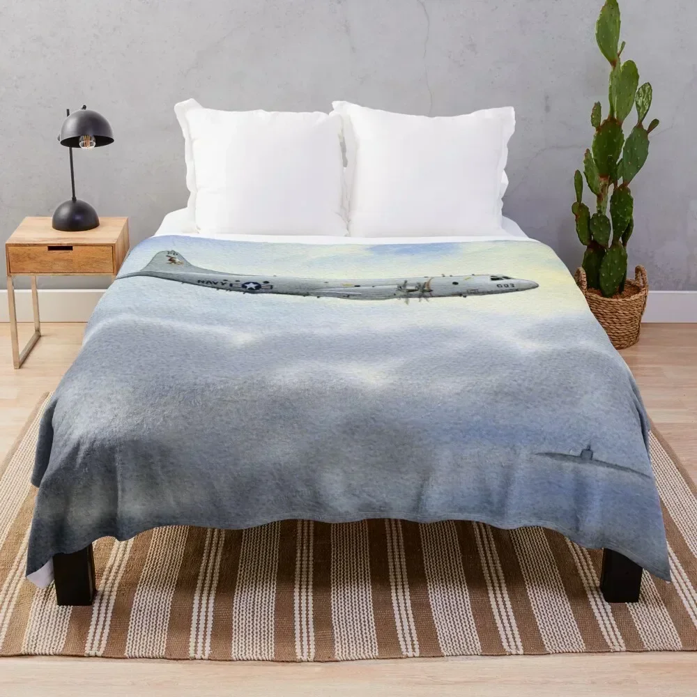 

P-3 Orion Aircraft Throw Blanket Cozy Throw Blanket for Bed Sofa Chair