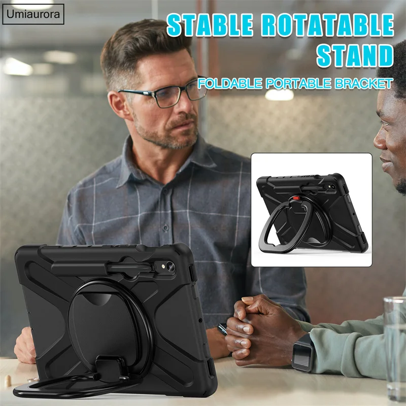 Tablet Case For Samsung Galaxy Tab S9 Ultra SM-X910 S7 FE S8 Plus SM-X810 T730 T970 Heavy Duty Armor Kids Shockproof Stand Cover